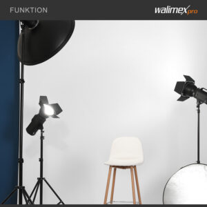 Walimex pro látkové pozadí 2,85 x 6 m bílé, fotopozadí z polyesteru 120 g/m², látkové pozadí s tunelem pro systém pozadí, pozadí ideální pro fotoateliér