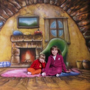 Walimex pro Motif Fabric Background Domácí - 6000 x 3000 x 1 mm - 140 g/m² - s domácími motivy (krb, křeslo, okno ...) - Studio pozadí fotografie