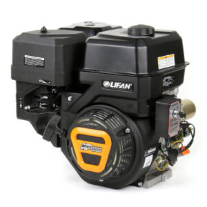 Benzínový motor LIFAN KP460E s elektrickým startováním a jednoválcovým výkonem 16,3 hp s klikovým hřídelem 25 mm, ovládáním ventilů OHV a objemem 459 cm3