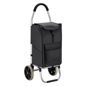 Skládací nákupní taška na kolečkách 40 kg černá