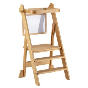Skládací učicí věž z bambusu s kreslicí tabulí