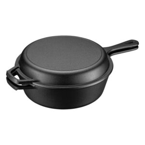 Litinový Dutch oven 4,6 l 2v1 s poklicí jako pánví