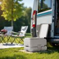Mobilní kempingová toaleta 10 l s ruční pumpou pro karavan