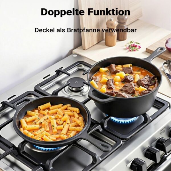 Litinový Dutch oven 4,6 l 2v1 s poklicí jako pánví
