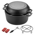 Litinový Dutch oven 6,2 l 2v1 se stojanem a příslušenstvím