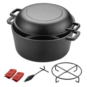 Litinový Dutch oven 6,2 l 2v1 se stojanem a příslušenstvím