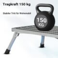 Skládací nášlapná stolička pro karavan z oceli s nosností 150 kg