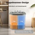 Mini pračka na kempování 3 kg se dvěma komorami 230 W