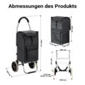 Skládací nákupní taška na kolečkách 40 kg černá