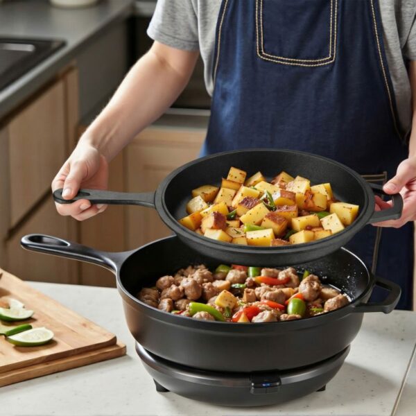 Litinový Dutch oven 4,6 l 2v1 s poklicí jako pánví