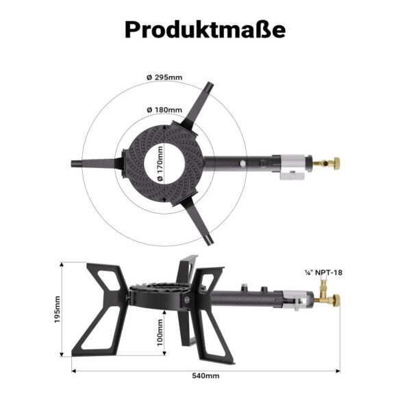 Plynový kempingový vařič 10,5 kW s litinovým rámem