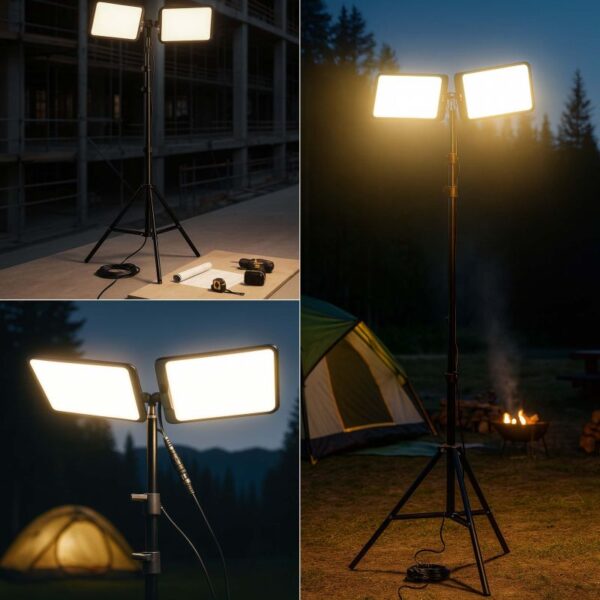 12V LED pracovní svítidlo 55 W se stativem a dvěma LED panely