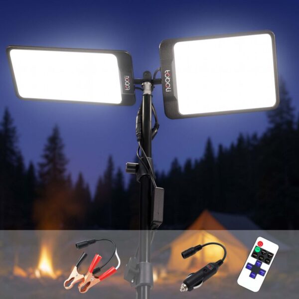 12V LED pracovní svítidlo 55 W se stativem a dvěma LED panely