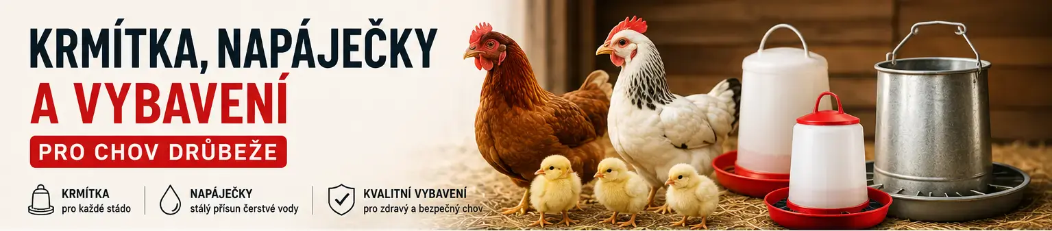 Krmítka, napáječky a vybavení pro chov drůbeže