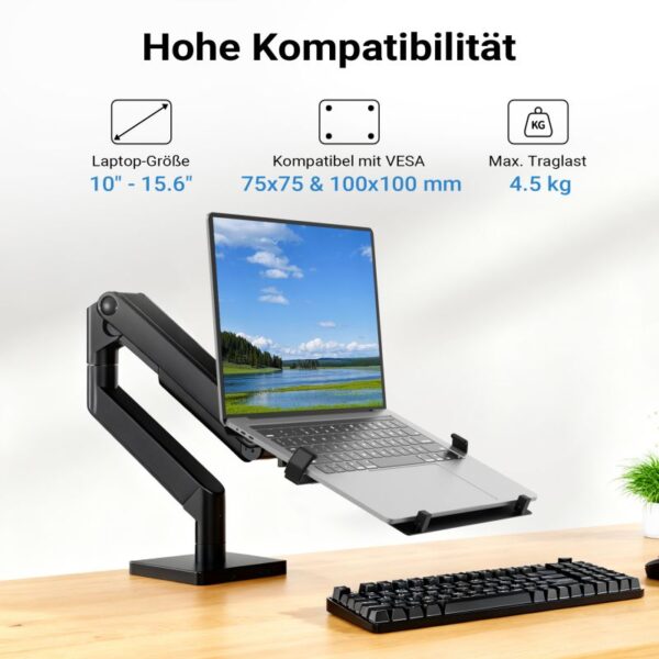 VESA držák na notebook pro monitorové rameno