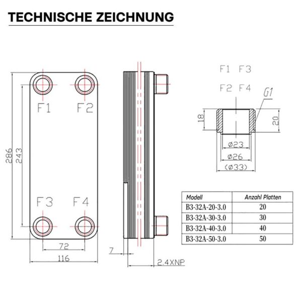 a0ebf783bf404a44b61f73b9b2059d92_800x800 Deskový výměník 230 kW se 40 nerezovými deskami